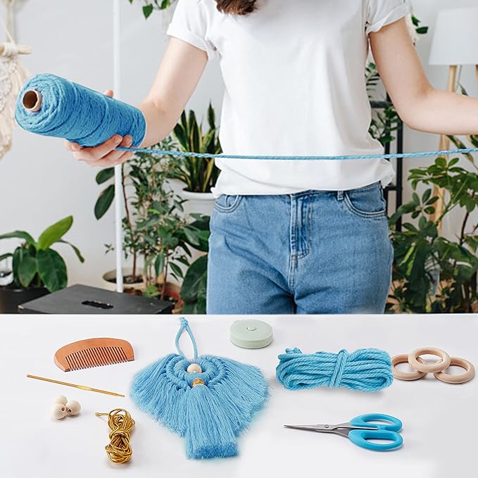 FREEBLOSS 3 Set Colorful Macrame Angel Kit - Angel Hanging Ornament Boho Wall Hanging Decor DIY Kit Gift for Mom Girls