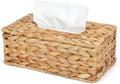 MHCLUE Water Hyacinth Rectangular Tissue Box Cover - Handwoven Natural Decorative Tissue Holder, Fits Standard Rectangular Tissue Boxes for Living Room, Bedroom, Bathroom, Sustainable Home Decor