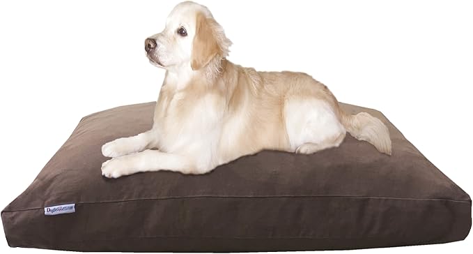 Dogbed4less XXL Orthopedic Extreme Comfort Memory Foam Dog Bed for Large Dog, Internal Waterproof Lining and External Machine Washable Denim Cover, 55X37 Pet Pillow, Brown