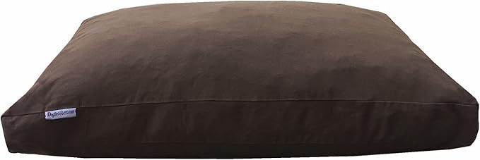 Dogbed4less Extra Large Memory Foam Dog Bed Pillow with Orthopedic Comfort + Waterproof Liner and Durable Pet Bed Denim Cover 47"X29", Brown