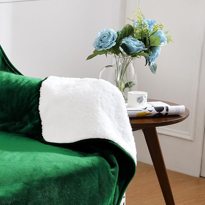 Yaning Waterproof Blanket for Bed Couch Sofa, Soft Liquid Pee Proof Pet Blanket for Dog Puppy Cat, Reversible Sherpa Fleece Furniture Protector (Green, 30x40 inches)
