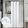 Vipfree 3 in 1 Shower Curtain Set, Waffle Shower Curtain and Liner Set with 6 Double Sided Shower Curtain Hooks, 258GSM Luxury Weighted Cloth Shower Curtains for Bathroom, 36 W x 72 H, White