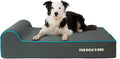 The Dog’s Bed Orthopedic Headrest Dog Bed Large Grey/Blue, Memory Foam, Pain Relief for Arthritis, Hip & Elbow Dysplasia, Post Surgery, Lameness, Waterproof Washable Cover, Veterinary Approved