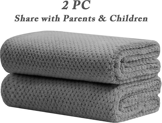 Wuwahold Microfiber Hair Towels, Waffle Hair Towel Set, Super Soft Highly Absorbent, Sturdy Quick Drying Turbans for Long, Thick, Curly Hair (2 Pack, 40" x 20")