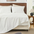 Bedlifes 100% French Linen Sheets Queen Size 18-24”Extra Deep Pocket 4-Piece Set Breathable & Moisture-Wicking,Soft & Durable Sheets for Thick Mattresses(White)