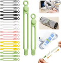 30 Pcs Silicone Cable Ties, Reusable Data Cable Organizer Wire Organizers for Office, Multipurpose Elastic Cord Wraps Cable Management for Charging Cord,Appliances,Home,Office,Kitchen,School,Travel
