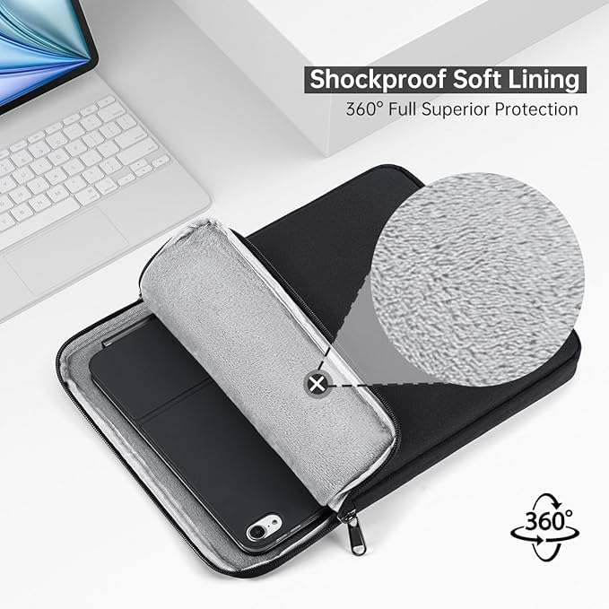 Tablet Sleeve Case for 13 inch New iPad Air M3 M2 2025-2024, 13 inch iPad Pro M4 M5 with Magic/Smart Keyboard, Protective Travel Pouch Bag, Black