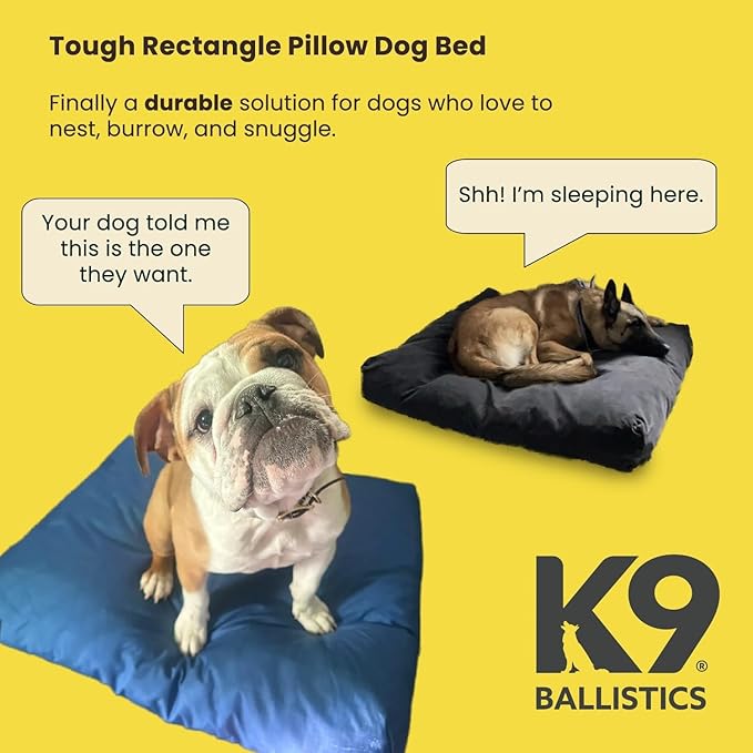 K9 Ballistics Tough Rectangle Pillow Dog Bed - Removable Cover, Washable, Durable & Water Resistant Dog Bed - Small, Sage Green