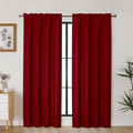 Lecloud Bessie Red Curtains 78 Inches Long 2 Panels, Rod Pockets Airy Window Curtains for Bedroom Decor, Light Filtering Faux Linen Textured Elegant Drapes for Living Room, Each 40" W x 78" L