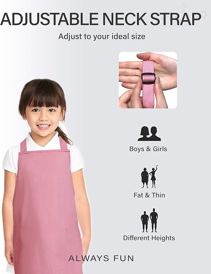 Kids Apron, Small, 100% Cotton With An Adjustable Strap to fit All Ages