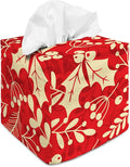 Tissue Box Cover Square Decorative Tissue Box Holder Cute Funny Cube Tissue Case Cover-Xmas Decor Berry Tissue Box Cover