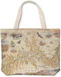Xplorer Maps Canvas Tote Bag with Handles, Cloth Grocery Shopping Bag, Reusable & Eco-friendly Bag, 100% Cotton, Washable