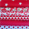 7Pcs 9.8" x 9.8"(25 * 25CM) Cotton Fabric DIY Making Supplies Quilting Patchwork Fabric Fat Quarter Bundles DIY for Quilting Cotton Patchwork Cushions (Love Start, 9.8" x 9.8")