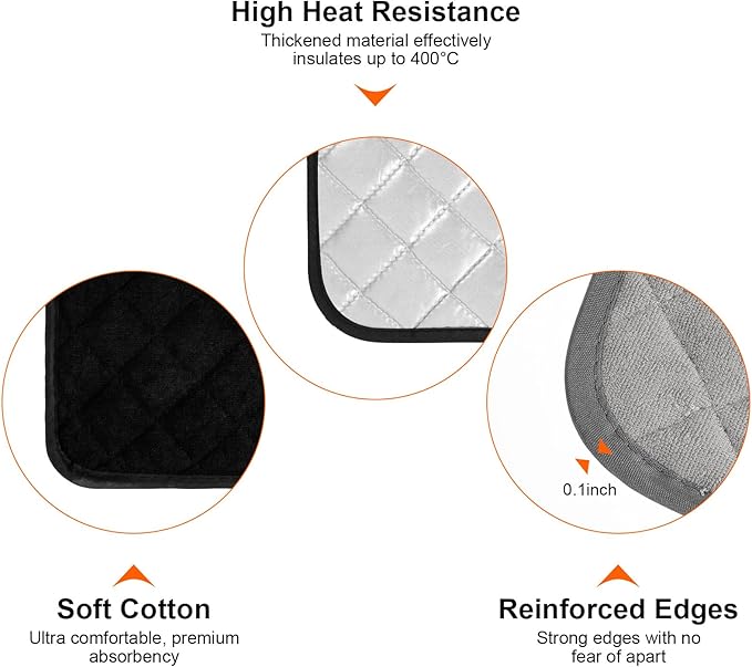 24 Pcs Pot Holders for Kitchen Set - Heat Resistant Hot Pads for Kitchen, 7.1x7.1 Inch Cotton Blend Quilted Potholders (4 Colors)
