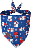 MR.CHUBBFACE American Flag Dog Bandana, 4th of July Cotton Bandana for Small Medium Large Dogs, Adjustable Pet Triangle Bibs Scarf