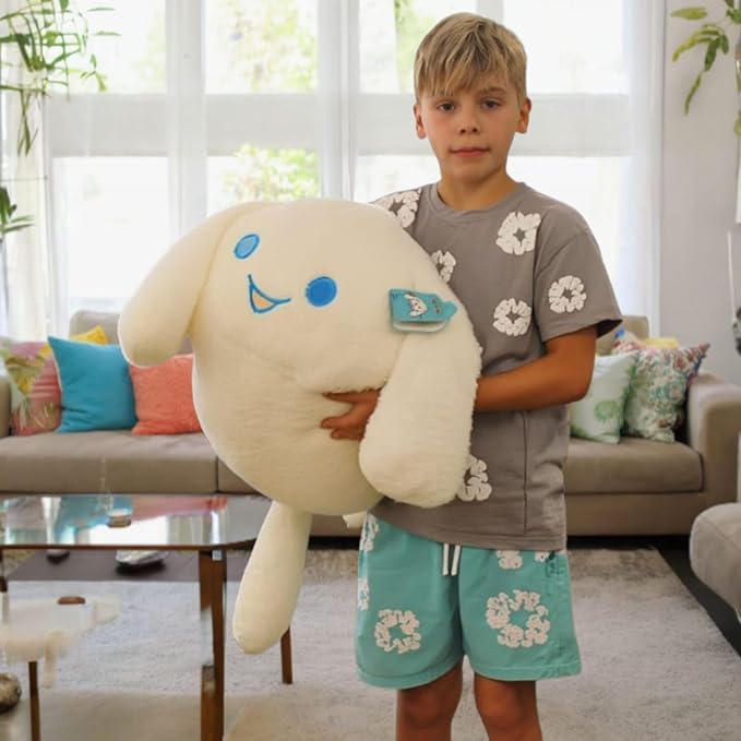 WORLD OF PLUSH 29-Inch Jumbo White Rabbit Plush – Giant Stuffed Bunny Toy for Kids & Adults – Soft Kawaii Cuddle Animal Pillow – Gift for Girls, Boys, Bedroom Decor, Easter Bunny Toy