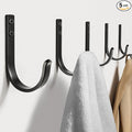 Josmimic Wall Hooks for Hanging Towel/Coat - 22LB Screw in Metal Hanger Wall Mount, for Outdoor, Closet, Door, Bathrooms, for Backpack, Robe, Black 5 Pack