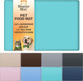 Neater Pet Brands Neater Mat Pet Mats for Food and Water, Cat & Dog Bowl Mat Waterproof Silicone, Feeding Tray, Dog Food Mats for Floors, Placemat w/Raised Edge for Under Bowls, 19” x 12”, Aquamarine