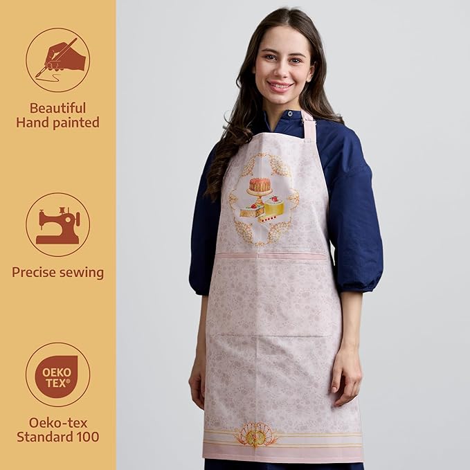 Maison d' Hermine 100% Cotton Apron for women with Pocket Kitchen Chef Apron for Men Cooking Gardening Server Waitress