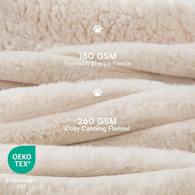 Luciphia Waterproof Dog Blanket for Large Dogs Ultra-Soft Calming Cut Pile Flannel Throw Durable & Warm Furniture Protection for Couch Bed Pet Blanket Machine Washable Soft White,L(65''x57'')