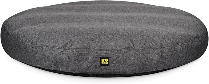 K9 Ballistics Tough Round Nesting Pillow Dog Bed - Removable Cover, Washable, Durable & Water Resistant Indoor/Outdoor Bed for Medium Breeds - M, Titanium Premium Finish