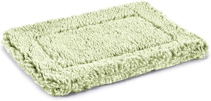 PELZIN Stoutwool Indestructible Dog Bed - Fluffy Chew Proof Dog Crate Pad - Tough Kennel Pad for Aggressive Chewers - Washable, Ideal for Toy Breeds & Fits 18-Inch Crate - 17"x11", Gleam