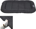 Warfort Durable Outdoor Dog Bed with Pillow Around Curling Sleep Fully Waterproof Indoor Cat Bed Crate Mat Stable Kennel Pad, for Pets (Charcoal, X-Large(42x29in))
