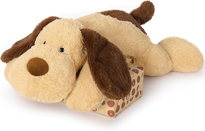 MorisMos 32 Inch 5Lbs Weighted Dog Stuffed Animals, Giant Large Weighted Stuffed Dog Plush Puppy Pillow for Adults Kids, Teens, Girls, Boys