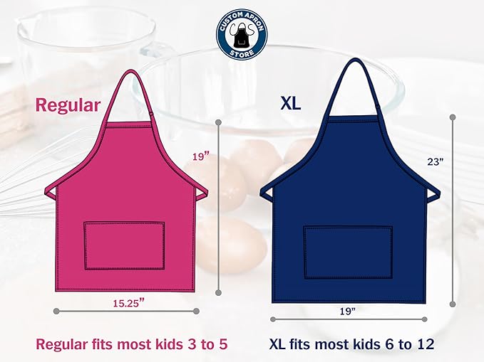 Personalized Kids Apron | Kid or Toddler Apron Sizes | Choice of Color and Thread