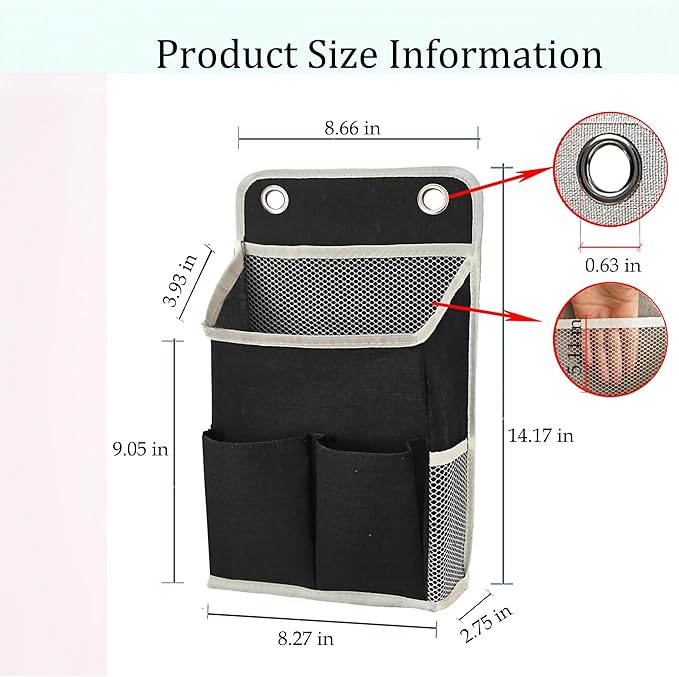 Someteth Hanging Basket for Organizing, Wall Organizer with Pockets and Over The Door Organizer，Can for Home, Closet, Office and Camper (Black2)