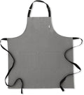 Solino Home Linen Bib Apron for Men & Women - 33 x 30 Inch Kitchen Apron with Front Pockets - Handcrafted from European Flax
