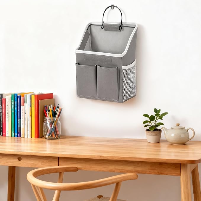 Zelphvt Wall Hanging Storage Bag, Hanging Storage Basket for Organizing, Wall Organizer with Pockets for Bathroom, Bedroom, Dormitory, RV