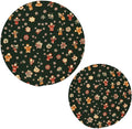 Christmas Green Trivets for Hot Dishes Pots and Pans Potholders Woven Trivet Cotton Round Large Pot Holder Decor Heat Resistant Hot Pads Mat for Table Counter Cooking Potholder Set of 2 (