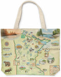 Xplorer Maps Canvas Tote Bag with Handles, Cloth Grocery Shopping Bag, Reusable & Eco-friendly Bag, 100% Cotton, Washable