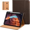 DTTO for iPad (A16) 11th Generation Case 11 Inch 2025, iPad 10th Generation Case 10.9 Inch 2022, Premium Leather Business Folio Stand Cover with Pencil Holder - Auto Wake/Sleep, Dark Brown