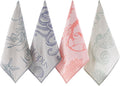 Nautical Kitchen Towels with Ocean-Themed Designs – 100% Turkish Cotton Jacquard Tea Towels with Octopus, Crab, Seahorse & Jellyfish Designs – Soft, Absorbent & Decorative Dishcloths (Sea Life)