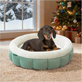 BALANCE Cat Beds for Indoor Cats, Washable Round Dog Bed, Donut Dog Bed with Anti-Slip Bottom for Small Dogs, 28 Inches, Granite Green