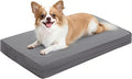 Vonabem Small Dog Bed Waterproof Crate Pad 24 inch Washable with Removable Cover Reversible, Puppy Cat Beds Orthopedic, Outdoor Durable Leather Anti-Slip Kennel Pads 23"x17" Grey
