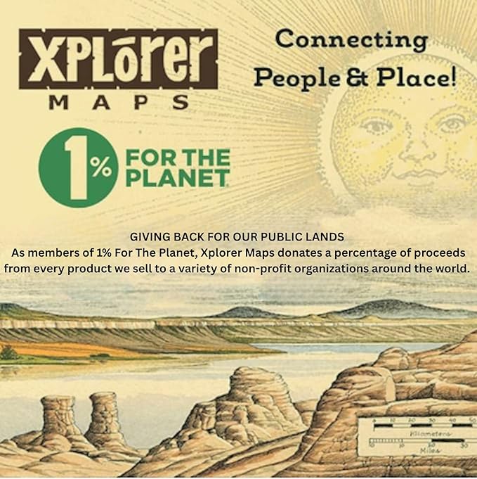 Xplorer Maps Canvas Tote Bag with Handles, Cloth Grocery Shopping Bag, Reusable & Eco-friendly Bag, 100% Cotton, Washable
