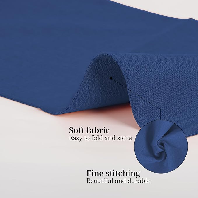 Placemats Set of 6 Linen Type Fabric Cloth Placemats, 19 x 13 Inch Double Layered Thick Wrinkle Free Heat Resistant Table Place, for Dining, Kitchen, Party (Dark Blue, 48 * 33cm)