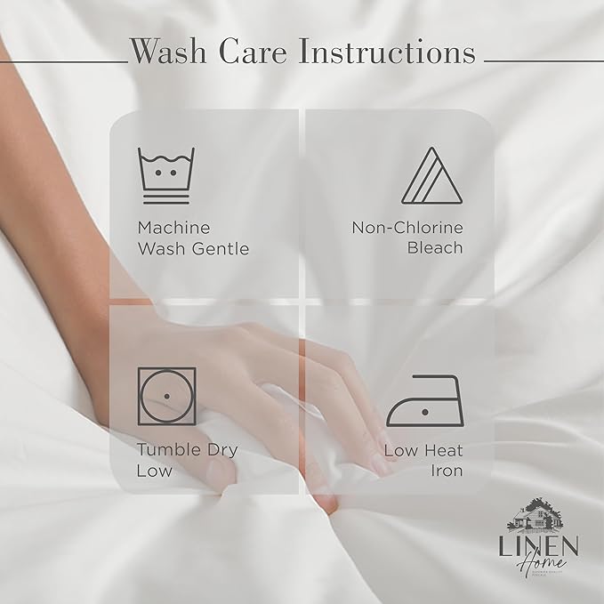 Linen Home 100% Cotton Percale Sheet Set Pack of 2, Queen Size, Silver, Deep Pocket, 8 Pieces Set - 2 Flat, 2 Deep Pocket Fitted Sheet and 4 Pillowcases, Crisp Cool and Strong Bed Linen