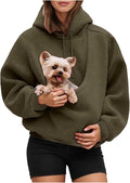 LBECLEY Hoodie with Dog Pouch Oversized Pet Hoodies Carrier Large Pocket Hooded Sweatshirt for Puppy Kitten Dogs Holder