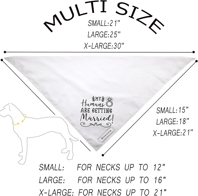 Realeaf Engagement Gift, My Humans are Getting Married Dog Bandana, Dog Wedding Outfit for Boy and Girl, Premium Durable Fabric, Dog Engagement Announcement for Large and Extra Large Dogs (X-Large)
