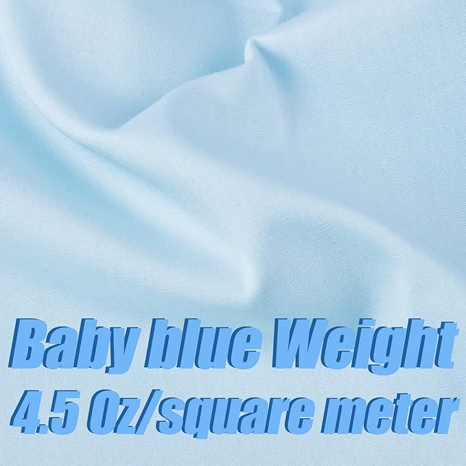 2 Yard Baby Blue Cotton Fabric, Natural Cotton Poplin Fabric by The Yard, 59 Inches Wide 100% Cotton Fabric, Soft Embroidery Muslin Quilting Material for Sewing Material Apparel Cloth