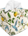 Tissue Box Cover Square Decorative Tissue Box Holder Cute Funny Cube Tissue Case Cover-Blue Bird Tissue Box Cover