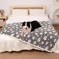 Yaning Waterproof Blanket for Dog Cat or Adult, Cute 3D Textured Paw Dog Blanket for Bed Couch Sofa, Soft Liquid Pee Proof Pet Furniture Protector, 60"x80", Grey