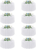 sancua 90 Inch Round Tablecloth White, 8 Pack - Circle Polyester Fabric Table Cloth for Wedding Party Reception Banquet Birthday, Washable Formal Table Cover (Fit 30-72 Inch Tables)