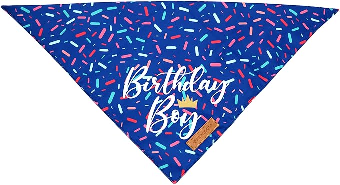 Realeaf Birthday Boy Dog Bandana, Dog Birthday Party Supplies,Premium Durable Fabric, Bandana for Large and XLarge Dogs (Blue, X-Large)
