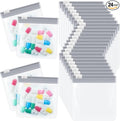Handepo 24 Pieces Pill Pouch Bags Zippered Set Reusable Translucent Medicine Organizer Sealing Travel Plastic Bags with Slide Lock for Storage(Gray)