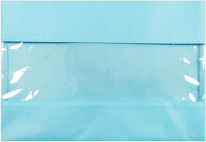 ANIZER 8 PCS 11.8"x17.3" Non-Woven Dustproof Drawstring Bag Travel Shoe Bags Dust Cover Pouch Bag Storage with Visual Window for Handbags Purses Shoes (Blue)